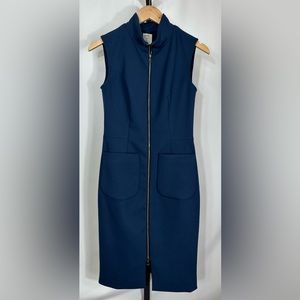 L'AGENCE | Navy Blue Mock Neck Zipper Dress in Sz.4